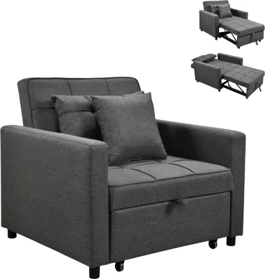 Fotel-krevat MERO, material gri, FH3306.01, 98x85x88cm