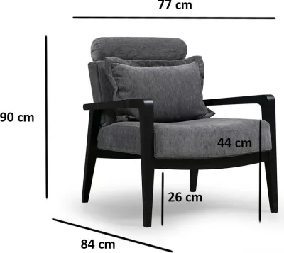 Karrige Wing, Atelier del Sofa, Apollo, ngjyrë gri