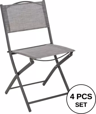 Karrige e palosshme për jashtë, MAG FH5971.01, metal gri-tekstilen gri, 45x51x81H cm., set prej 4 copë