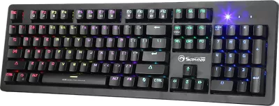 Tastierë gaming mekanike Marvo KG916, full size 104 taste, blue switch, RGB, USB me kabllo 1.6 m, e zezë