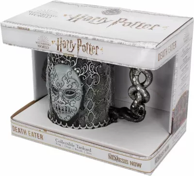 Krigllë koleksionuese NEMESIS NOW Harry Potter Death Eater, rezinë/çelik inox, insert i heqshëm, e zezë/gri