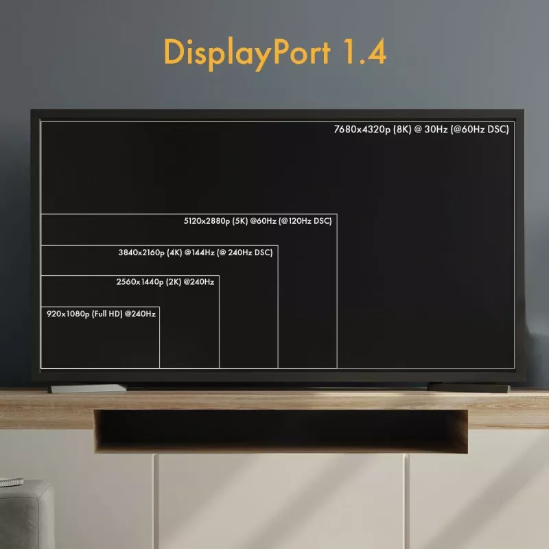 Kabllo optike Claroc DisplayPort 1.4 AOC 8K 15 m, ngjyrë zi-gri