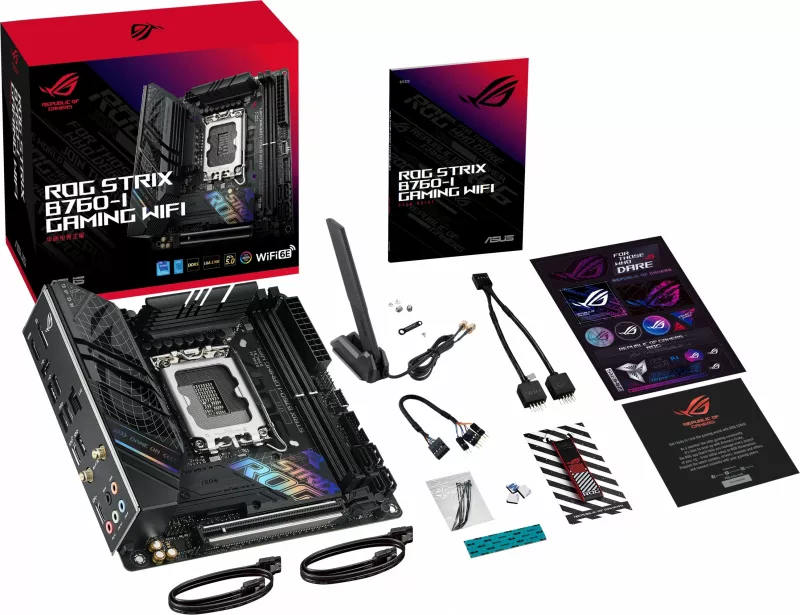 Pllakë amë ASUS ROG STRIX B760-I GAMING WIFI, Intel, LGA 1700, DDR5-SDRAM, 64 GB