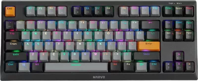 Tastierë mekanike Marvo KG980B TKL 87 taste, Hot-swap, RGB, Type-C, e zezë