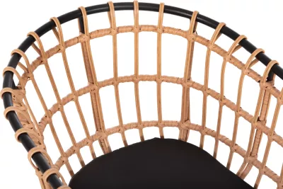 Karrige për jashtë ALLEGRA FH5456.11 metalike & jastëk ngjyrë e zezë - Wicker bezhë 58x61x81Hcm