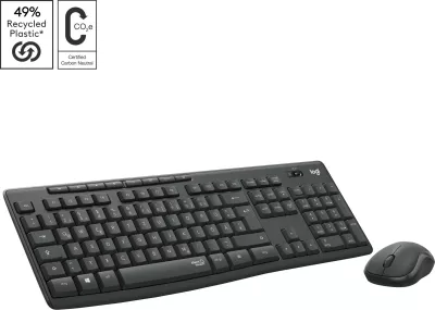 Set tastierë dhe maus Logitech MK295 Silent Wireless Combo, QWERTZ, i zi
