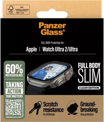 Mbrojtës ekrani PanzerGlass Full Body Slim për Apple Watch Ultra 2/Ultra 49mm, Transparent