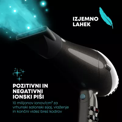 Fen flokësh Revamp Progloss DR-3950 2300W, jonik, 2 grykë, e zezë