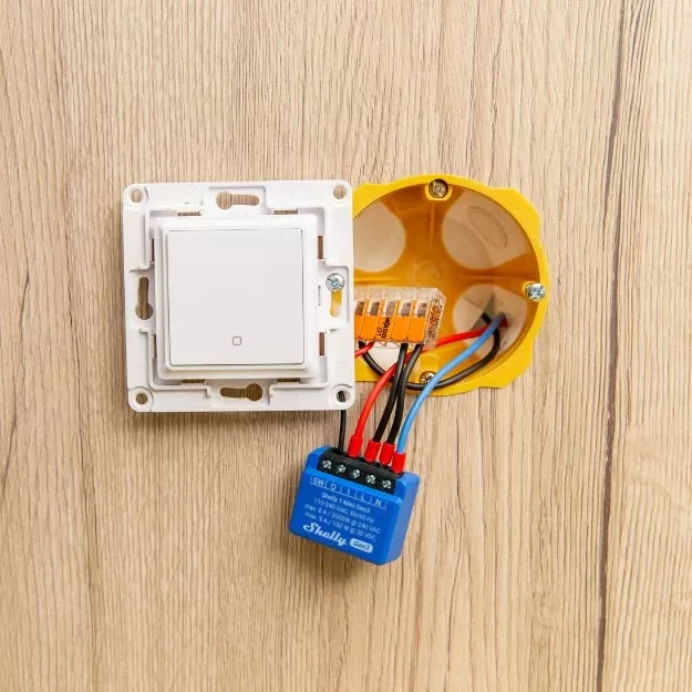 Smart switch Shelly 1 Mini Gen3, 1P, Wireless, 20 dBmW, 30 m, Blu