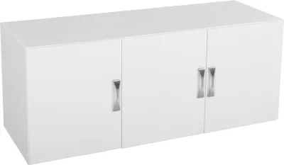Kabinet i sipërm për gardërobë me 3 fletë, CARLY FH385.05, melaminë, ngjyrë e bardhë, 150x55x60H cm