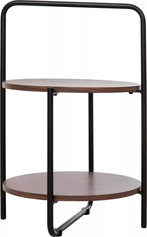 Tavolinë anësore SYLO FH9618.02 MDF ngjyrë arre-kornizë metalike e zezë Φ44x66Hcm