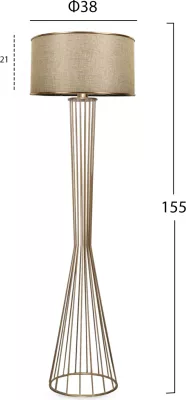 Llambë në dysheme, FH7580.02, shtyllë e artë, kapak kafe e artë