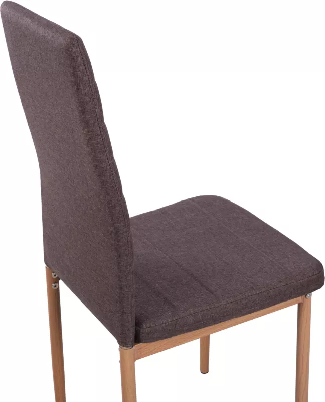 Karrige metalike Lady FH0037.13, pëlhurë kafe me kornizë metalike K/D 40x48x95 cm, set prej 4 copash