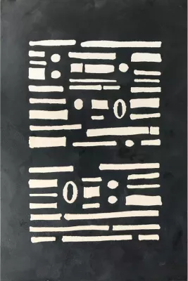 Pikturë dekorative Imprint Dark, kanavacë dhe MDF, e zezë dhe e bardhë, 80x120x4cm