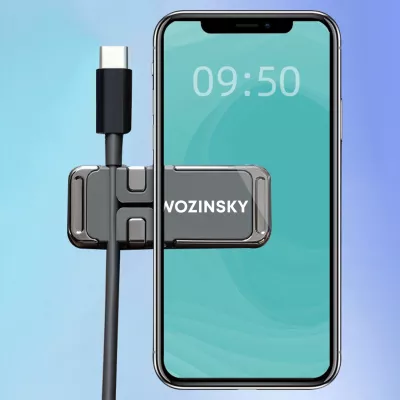 Mbajtës magnetik për telefon Wozinsky WMCDO-B1 me organizues kabllosh, i zi