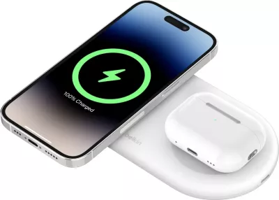 Karikues wireless Belkin WIZ021vfWH, 15W, 2 pajisje, USB Type-C, i bardhë
