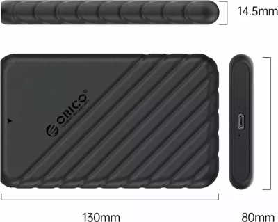 Kasë ekstern për HDD/SSD 2.5" Orico 25PW1C-C3-BK-EP, USB-C 3.2 Gen 1, SATA III, 6Gbps, e zezë