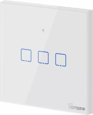 Çelës muri smart Wi‑Fi SONOFF T0EU3C-TX, 3-kanalësh, panel me prekje, i bardhë