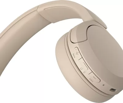 Kufje wireless Sony WH-CH520, head-band, Bluetooth, krem