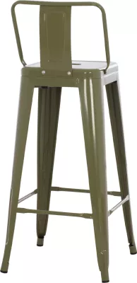 Karrige për bar me mbështetëse, MELITA-PRO, metal, ngjyrë ulliri e errët, 42x42x100H cm