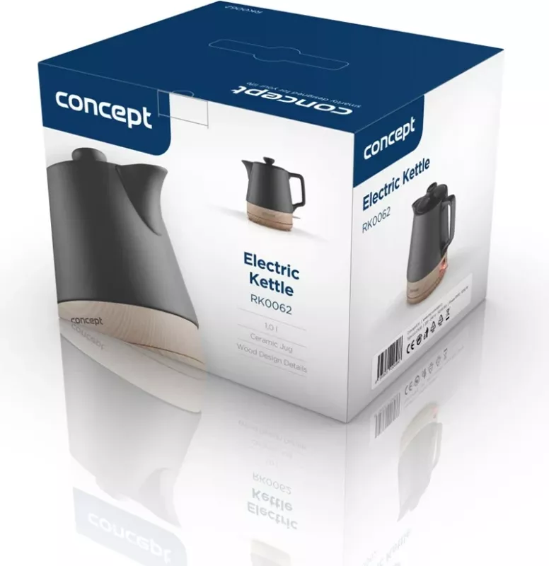 Ibrik elektrik Concept RK0062, 1L, 1200W, Antracit, Dru