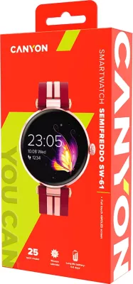 Smartwatch CANYON Semifreddo SW-61 1.19\" AMOLED 190 mAh Rose Gold