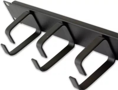 Organizuesi i Kabllave Techly 305922 për Kasë Rack 19", 1U, me 5 mbajtëse 65mm, ngjyrë e zezë
