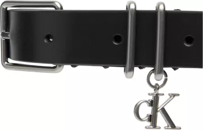 Rrip për femra Calvin Klein Monogram Charm Keeper Belt 25mm, i zi [Madhësia: 90]