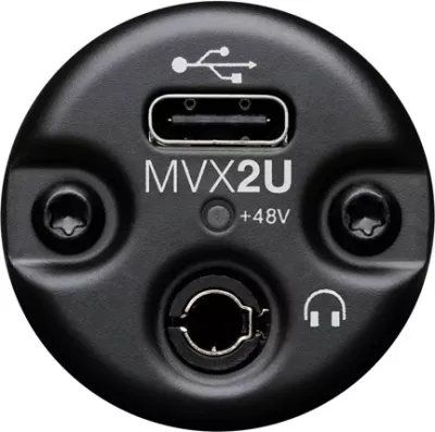 Interfejs audio Shure MVX2U për incizim, USB Type-C, Desktop, LED