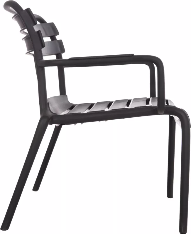 Stol dy vendësh polipropileni, i zi, KORVER FH6332.02, 113x65x76cm