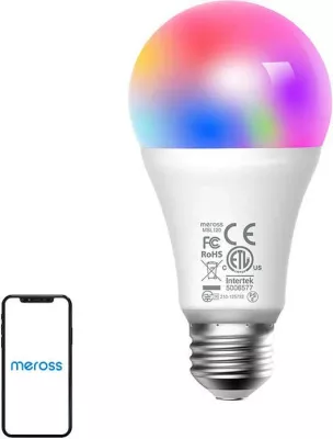 Llambë LED smart Meross MSL120, E27, RGBW, Wi-Fi, 810 lm, për Smart Home