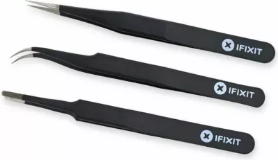 Set pincetash precize iFixit Precision Tweezer Set PRO EU145060-3, 3 copë, antistatike ESD, me kuti, e zezë