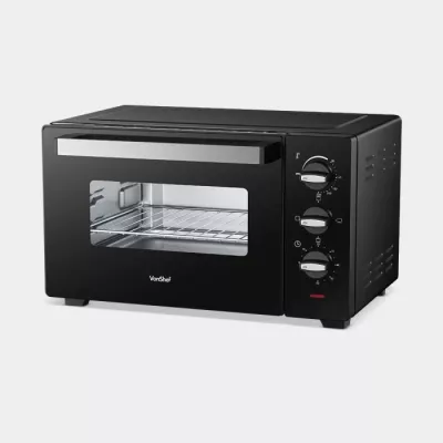 furrë mini elektrike VONSHEF 2000145, 23L, 1400W, 90-230°C, timer 60 min, e zezë, me raft dhe tepsi