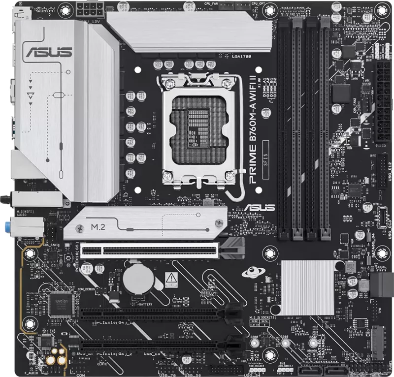 Pllakë amë ASUS PRIME B760M-A WIFI II, mATX, LGA1700, DDR5, Wi‑Fi