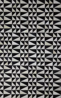 Qilim lëkure dhe leshi, ngjyrë e zezë dhe e bardhë, 170x240