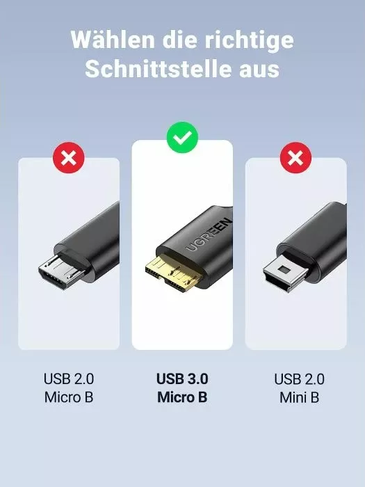 Kabllo USB 3.0 UGREEN 10840 USB-A në Micro-B, 0.5 m, e zezë thumbnail 6