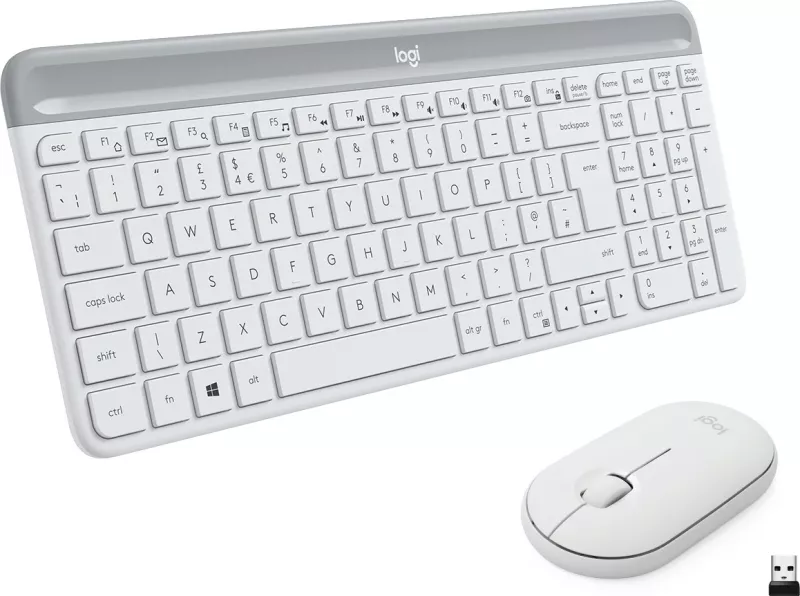 Tastierë dhe maus Logitech MK470 Slim Combo, Full-size, Wireless, QWERTY, Bardhë