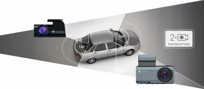 Kamerë regjistruese për veturë Navitel R87 GPS 2.7K, 150°, 3.7\", Wi‑Fi, microSD deri 256GB, e zezë/argjendtë