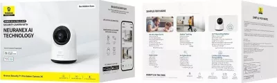 Kamerë sigurie e brendshme Baseus P1 Pro 3K 5MP Wi‑Fi Pan/Tilt 360° MicroSD deri 256GB, e bardhë