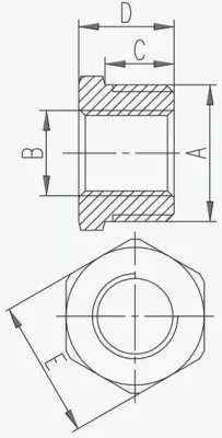Reduktues bronzi Ferro R10Z 2" x 1"