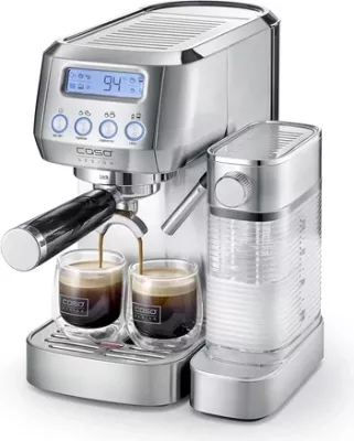 Aparat espresso CASO EspressoGourmet Latte 1821 1350W 20 bar 1.3L/700ml, ngjyrë argjendtë