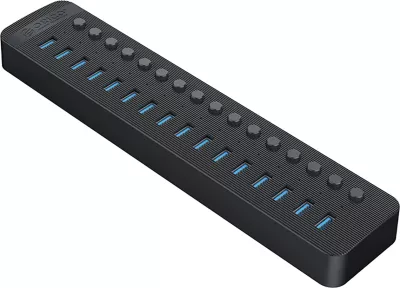 Hub USB 16 porta Orico CT2U3-16AB, USB 3.0, me çelësa individual, e zezë