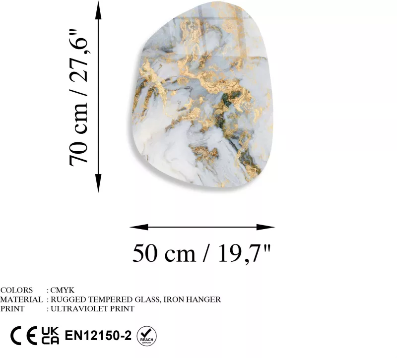 Pikturë dekorative prej xhami të temperuar, shumëngjyrëshe, Wallity UV-1088, 50x70cm