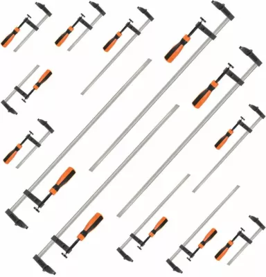 Set kllampa F VonHaus 3500187, 13 copë (5x150mm, 4x300mm, 4x600mm), portokalli/zi