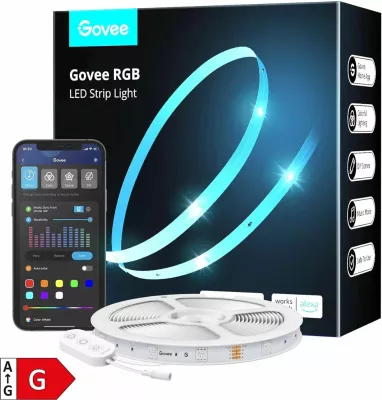 Shirit LED RGB Govee 5 m, Wi‑Fi Smart (kompatibil me Alexa), set me kontrollues