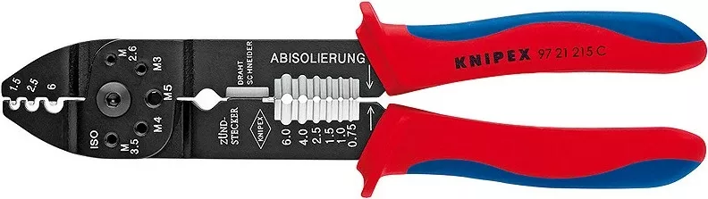 Darë diagonale Knipex 97 21 215 C, metal, dorezë plastike, 230mm, kuqe/kaltër