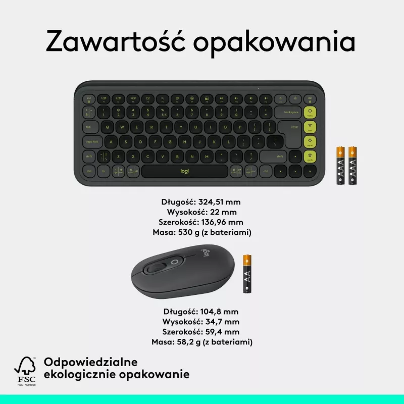 Tastierë dhe maus Logitech POP ICON Combo, grafit