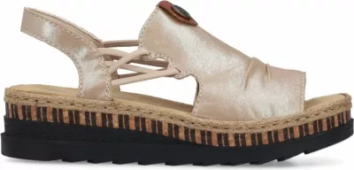 Sandale wedge për femra Rieker V7972-60, të arta