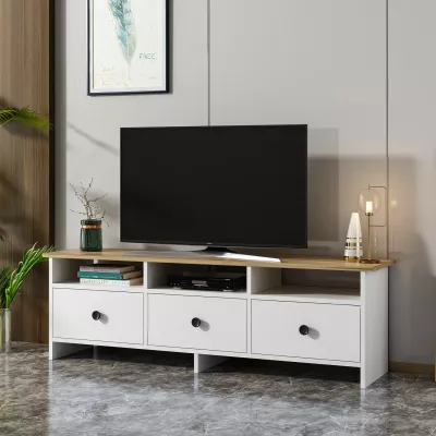 Set mobiljesh për dhomë dite, Skye Decor, Oslo, ngjyrë e bardhë dhe lis