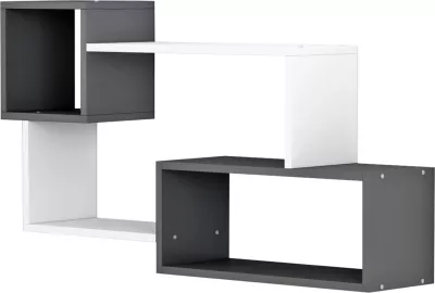 Rafta muri TANNER FH8948.12, 90.5x20x51H cm, e zezë/ e bardhë
